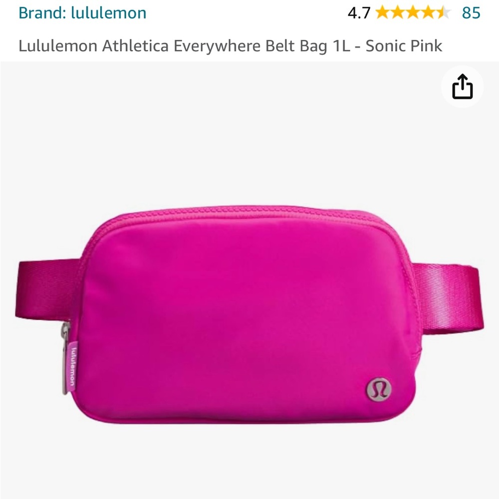 Lulu Lemon Everywhere Bag in Sonic Pink